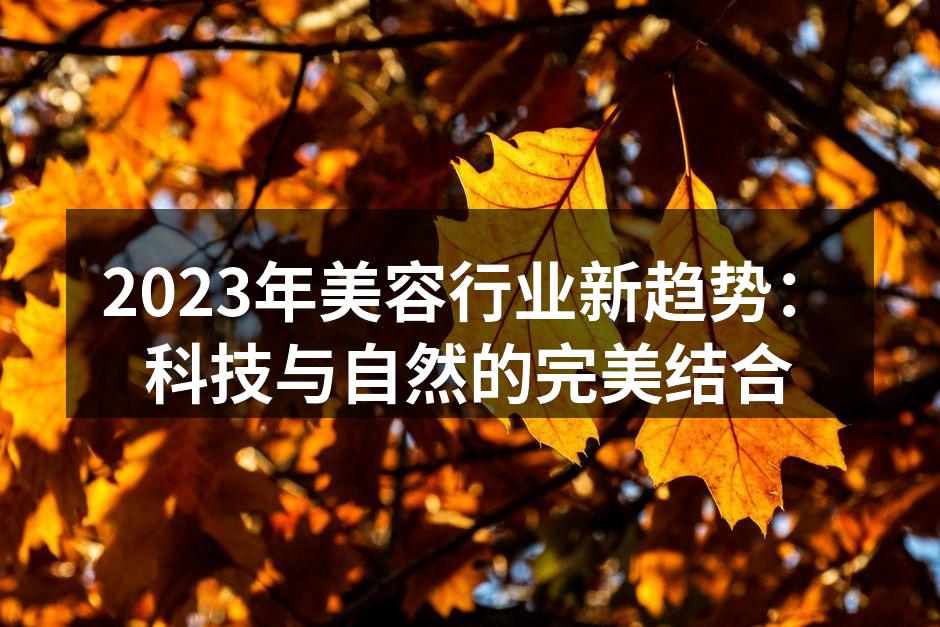 2023年美容行业新趋势：科技与自然的完