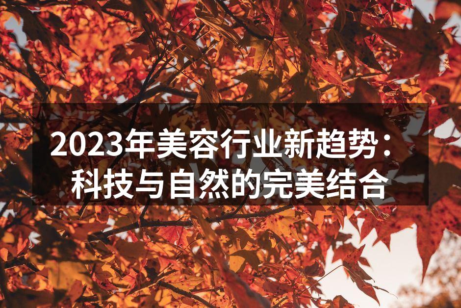 2023年美容行业新趋势：科技与自然的完